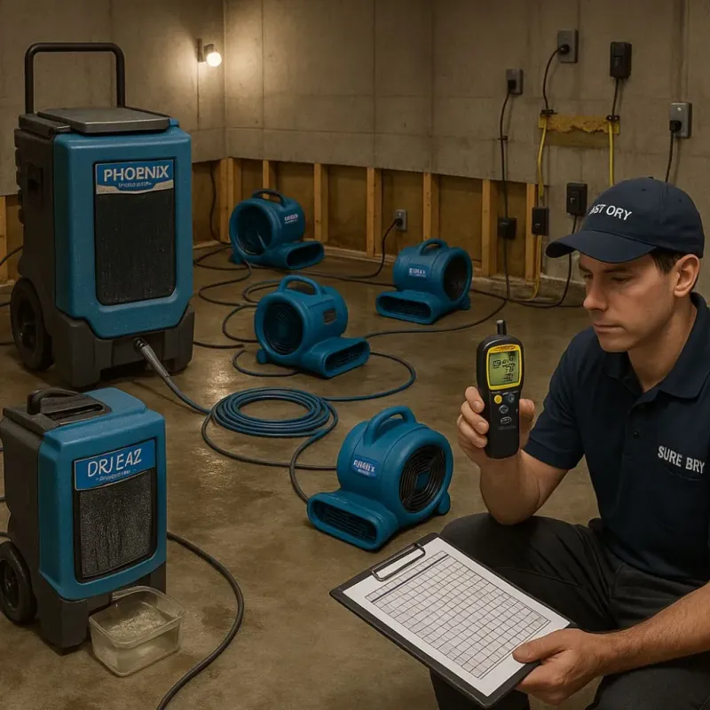 Structural Drying and Dehumidification process in New Martinsville, WV